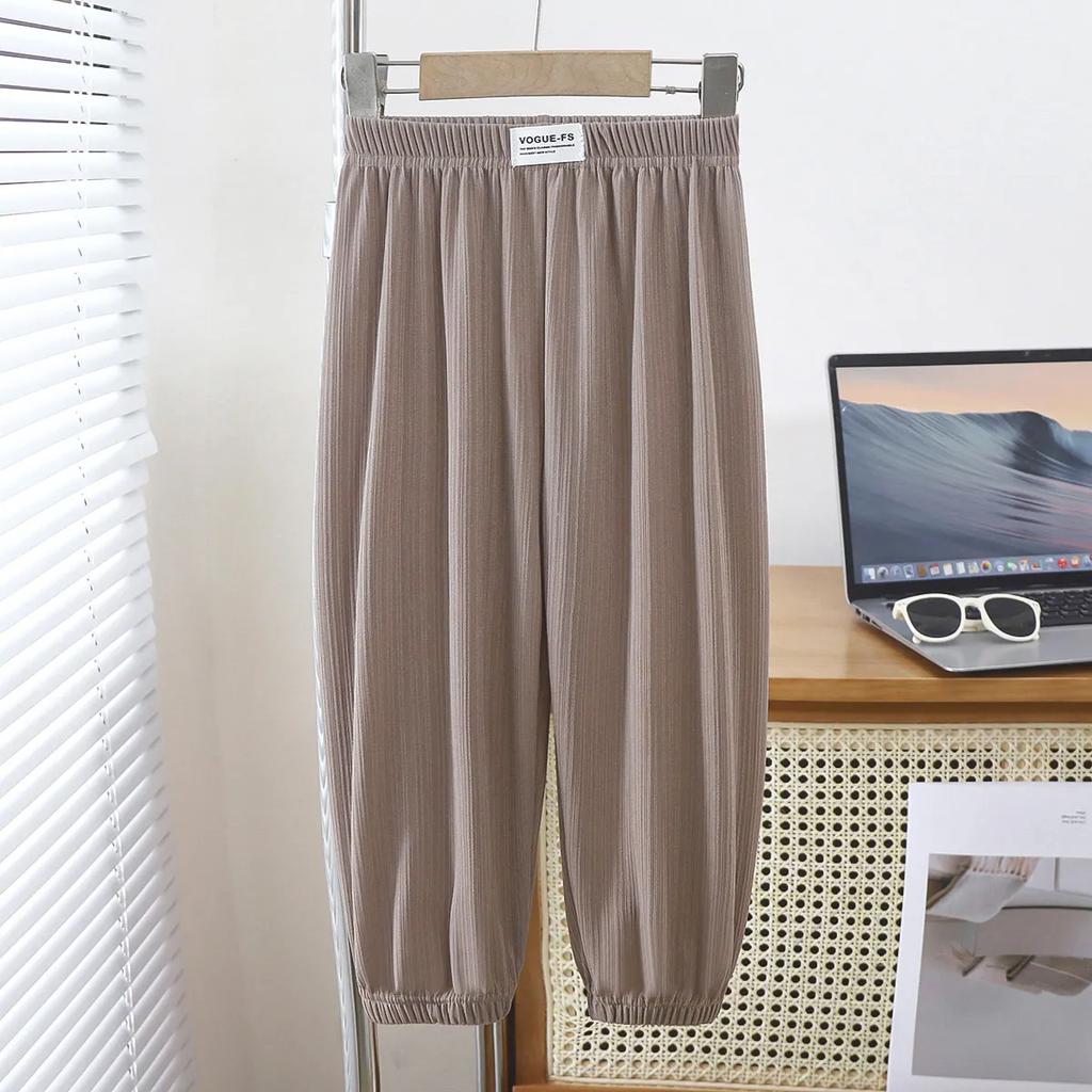 Детские повседневные штаны с защитой от комаров, летние шаровары с тонким поясом для девочек