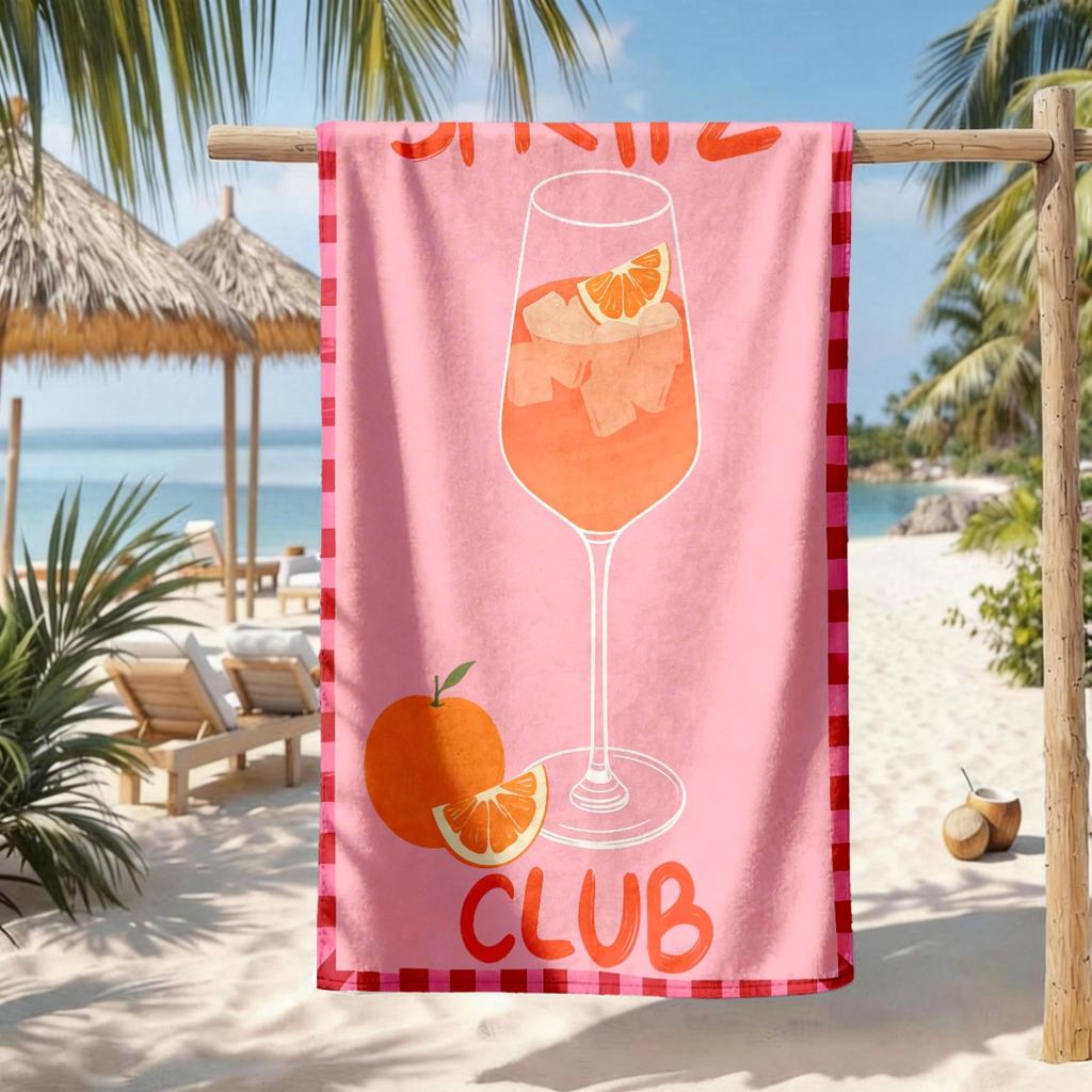 Милое Клубное Полотенце для Ванны Spritz Розовое Большое Пляжное Полотенце 70x140см Тропический Летний Курорт Отпуск Бассейн Подарок