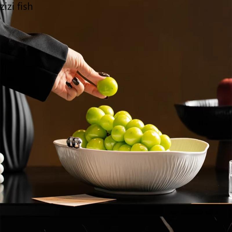Керамическая фруктовница на высокой ножке, миска для закусок, конфетница, поднос для хранения, салатница, суповая тарелка, десертные тарелки, тарелки для сухофруктов