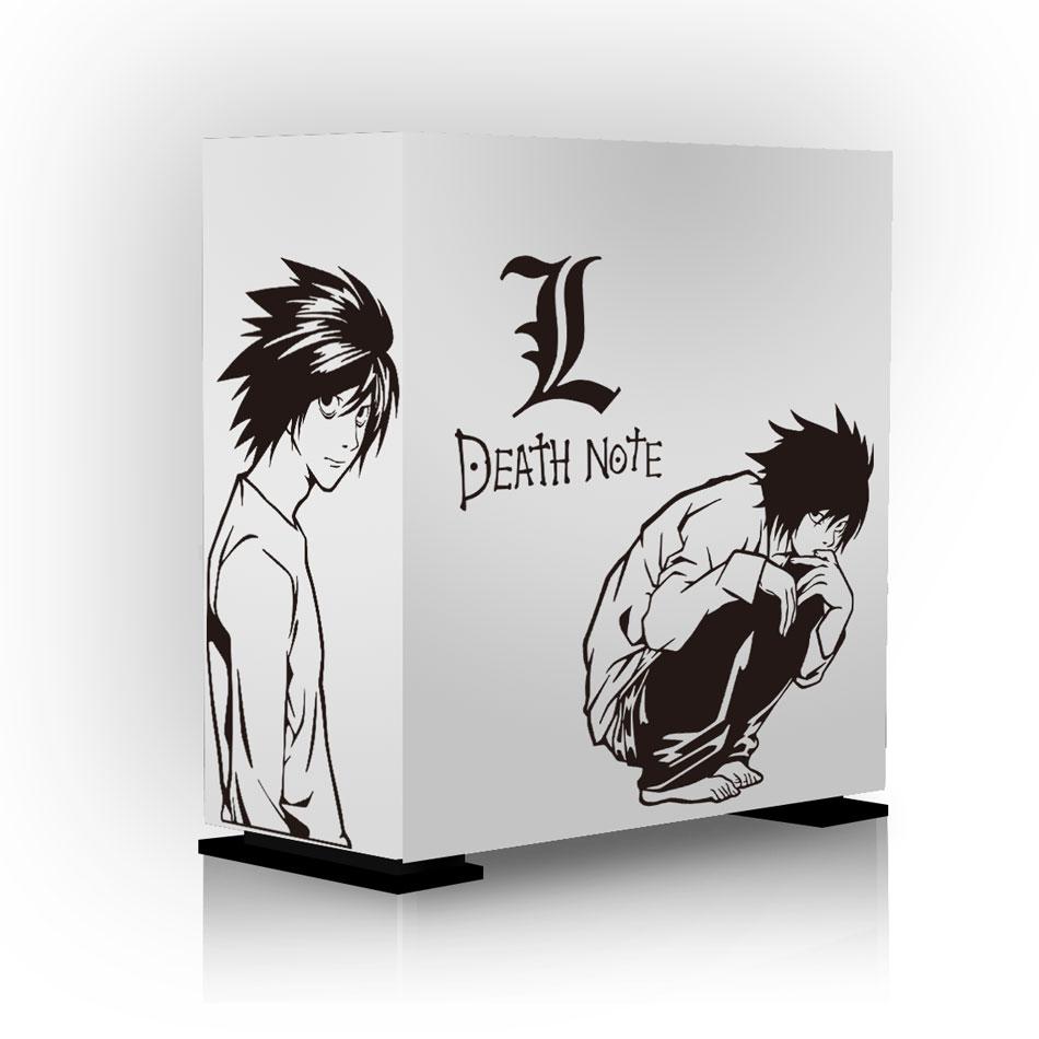 L·Lawliet Anime Stickers for Atx PC Case,Japanese Cartoon Decor Decals for Gaming Computer Chassis Skin,Waterproof