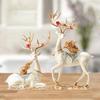 2 Pieces Deer Statues Animal Reindeer Sculptures Figurines Housewarming Gift