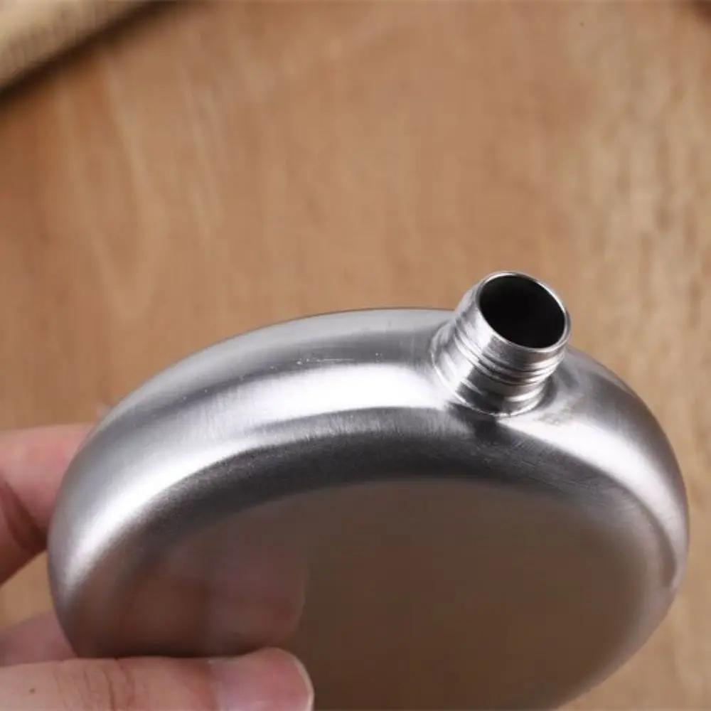 Круглая фляга для виски Портативная фляга для вина из нержавеющей стали, Фляга-фляга для кемпинга Аксессуары для питья Аксессуары для емкости для спиртного