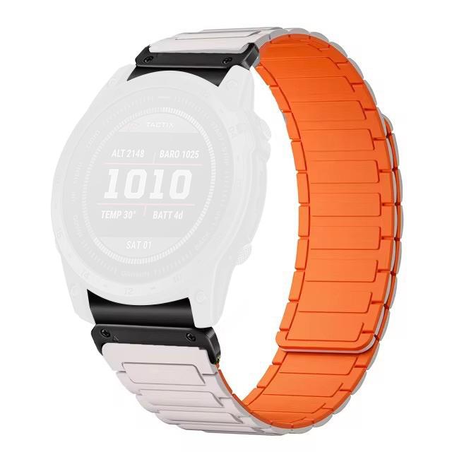 20mm Quick Release Magnetic Silicone Band for Garmin Fenix 8 43mm/Descent MK3/MK3i Dual Color Watch Strap