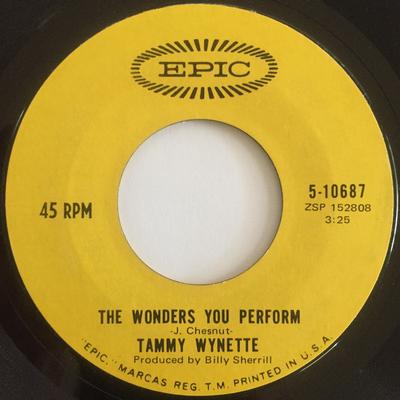 7-дюймовая пластинка TAMMY WYNETTE Wonders You Perform 510687 EPIC 1970 США Кантри/Фолк Б/у