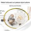 10PCS Carved Golden Hollow Buttons Clothing Handmade Sewing DIY Fashion European Decorative