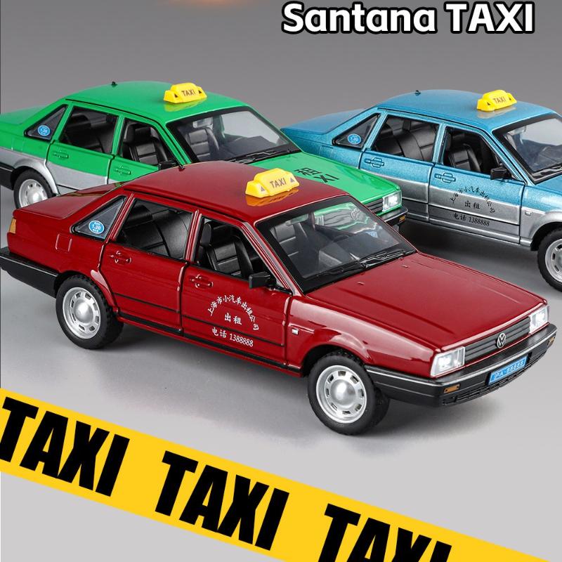 1/24 Santana Такси Металлическая Модель Коллекция Украшение для Гостиной Автомобиль Игрушки Подарки