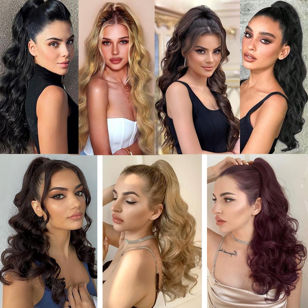 MISS WIG Синтетический длинный коготь, волнистый вьющийся хвост, наращивание парика, ежедневный пушистый хвост, кусок волос для женщин