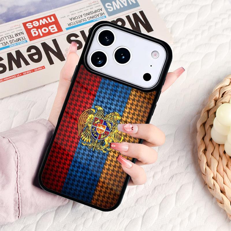 Чехол для телефона с флагом Армении для iPhone 17 16e 15 14 13 12 11 Pro Max Air Mini Мягкий защитный чехол
