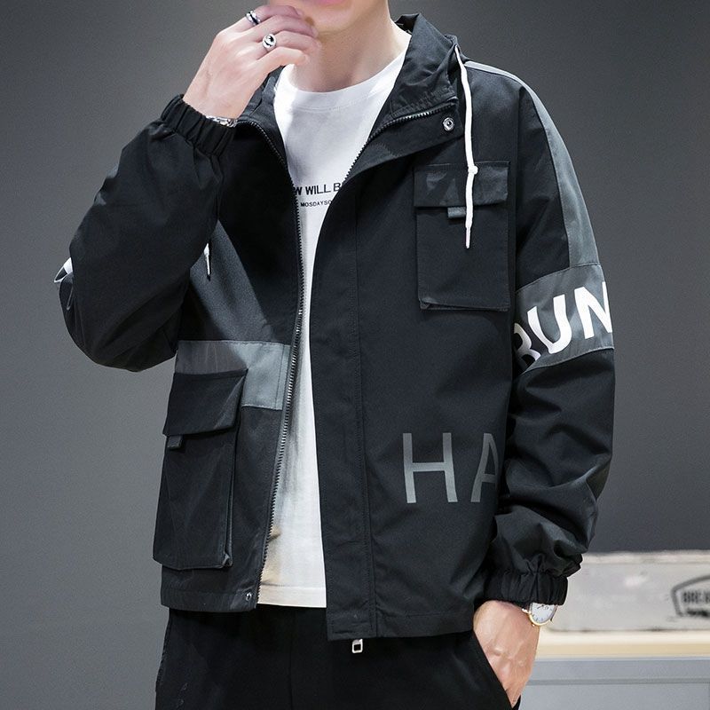 Куртка мужская весна, осень и зима новинка тренд с капюшоном повседневная универсальная свободная куртка верхняя одежда