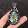 Labradorite Pendant Copper Wire Wrapped Pendant Labradorite Jewelry Handmade Pendant Copper Jewelry Gemstone Pendant Gift Wire Wrap Jewelry