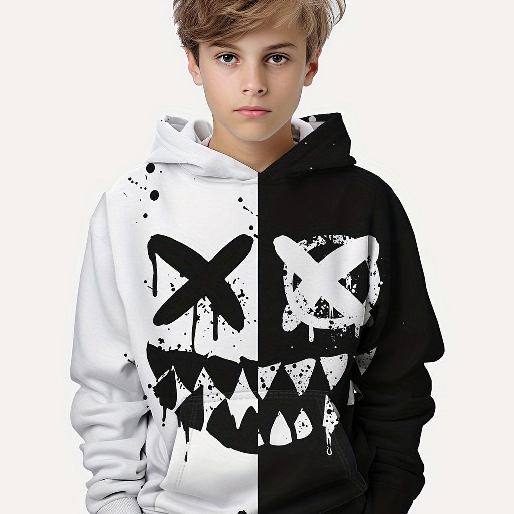 Детская одежда Толстовки с капюшоном Длинные рукава Детская толстовка Креативный принт Повседневная летняя одежда для девочек Топы для мальчиков Детская одежда