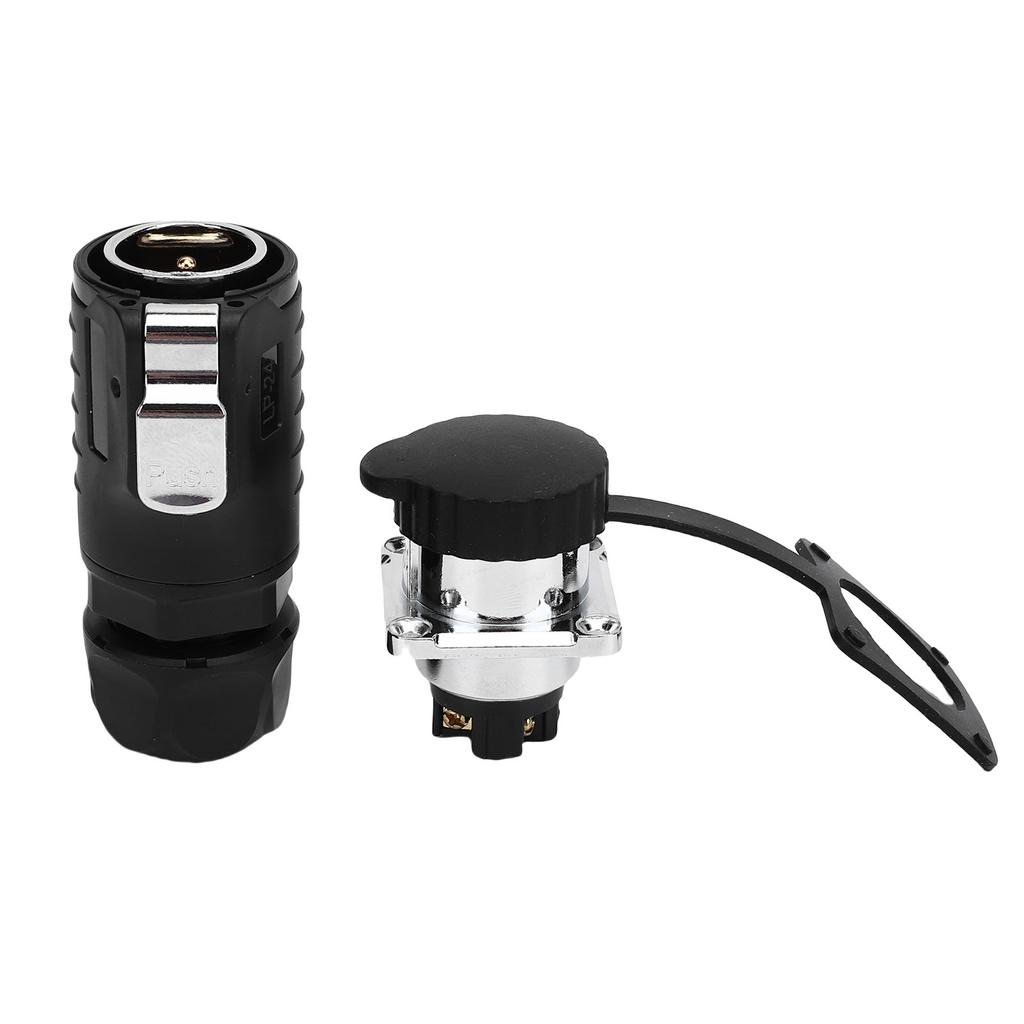 25A 4 Pin Pin and Socket IP68 Male and Female Aviation Wire Connector with Flange Seat, Industrial Water Proof Connector, Function