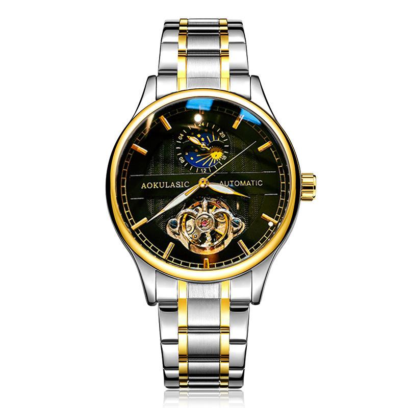 Часы мужские высококачественные красивые трендовые водонепроницаемые турбийонные автоматические механические часы мужские водонепроницаемые светящиеся