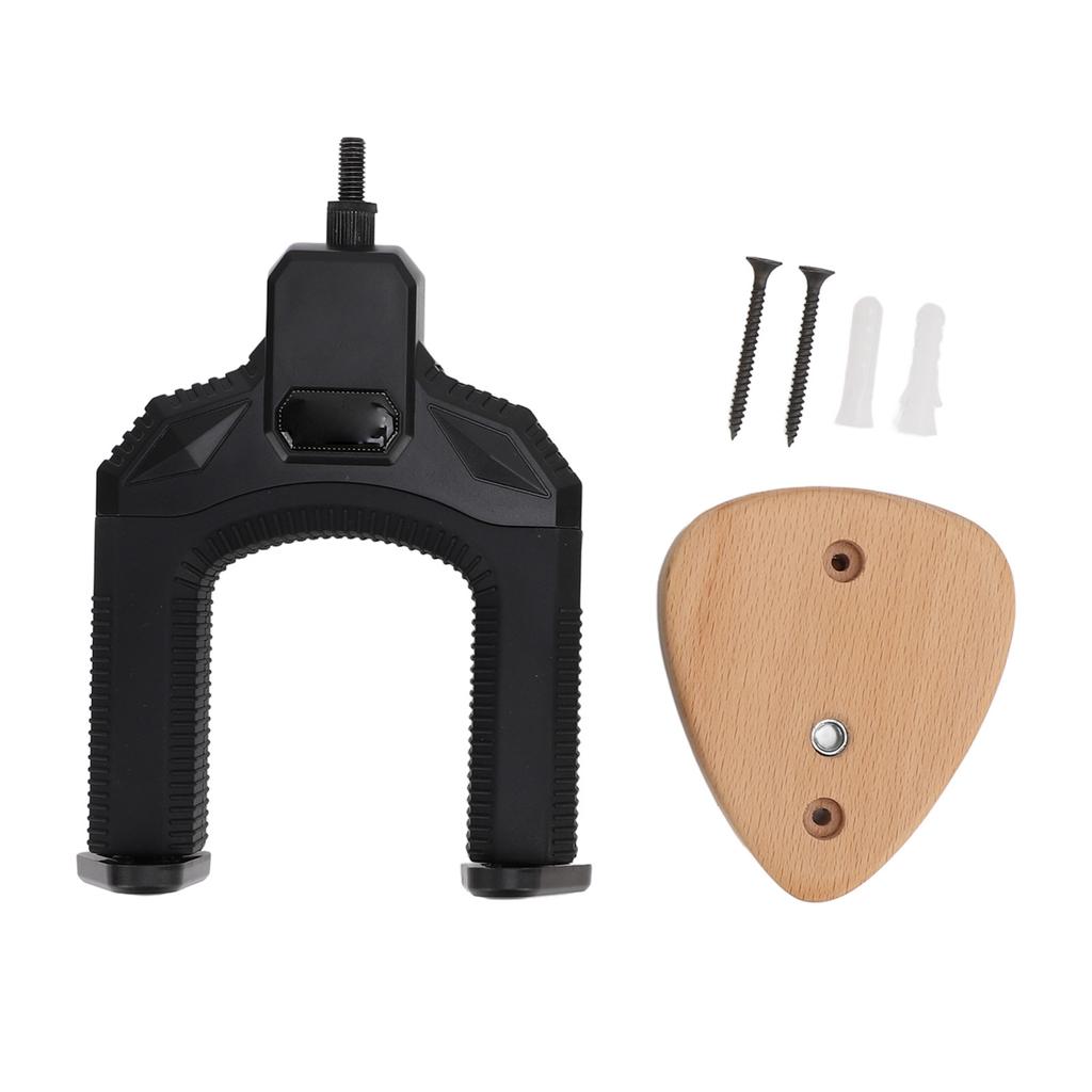 Guitar Wall Mount Automatic Lock Holder Wooden Base Instrument Neck Hanger for Guitar Bass U