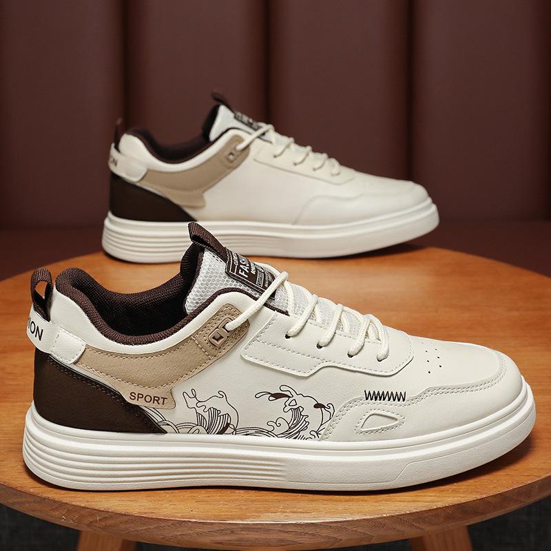 Tennis Luxury  Men Casual Fashion PU Leather Four Seasons Skateboarding Shoes Plus Size