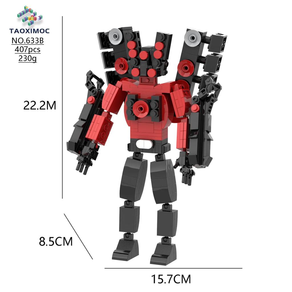 Skibidi Toilet MOC Абстрактный Робот Набор Строительных Блоков Совместимый С MT61-B Ракетный Рюкзак Телевизионный Король Масштабная Модель Блочные Кирпичики Игрушки Игровые Наборы