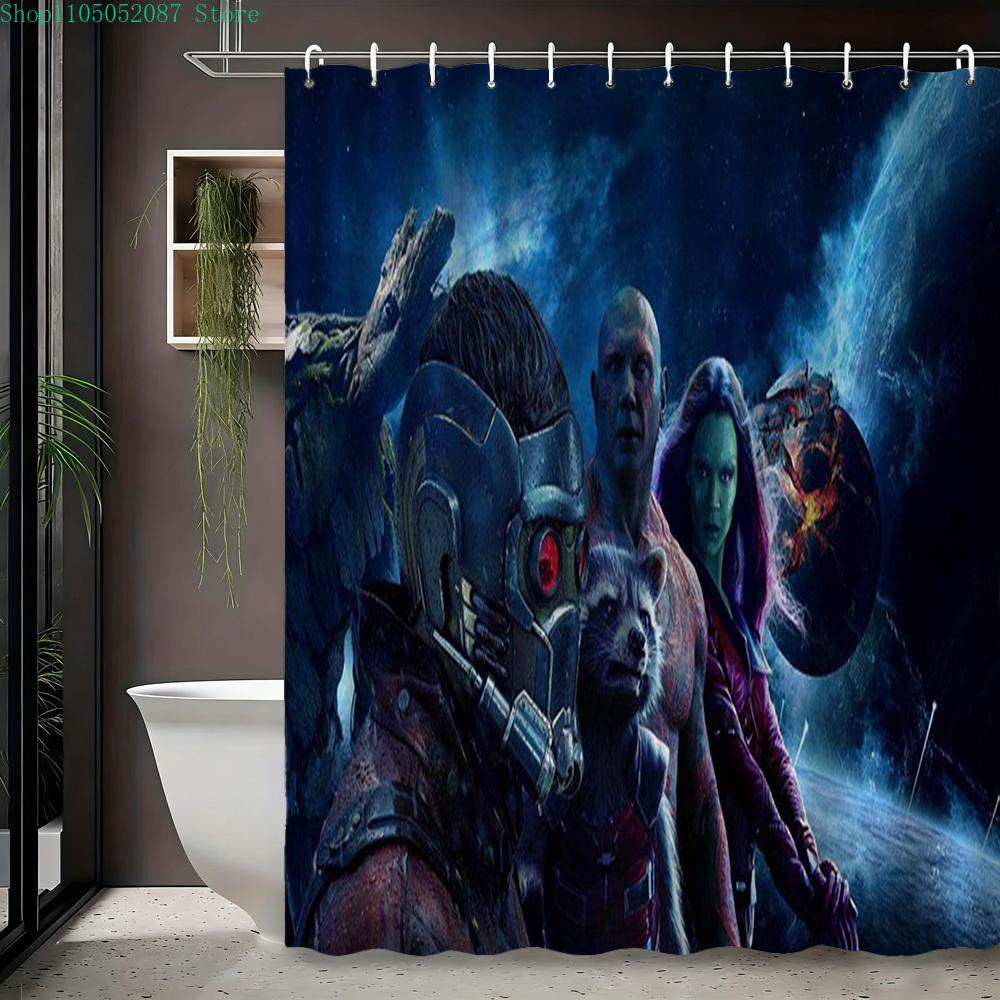 Шторка для душа X-Men Команда в Черных Костюмах Водонепроницаемая для Ванной Комнаты Супергероя