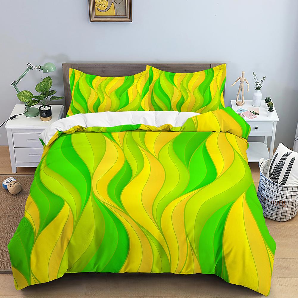 Wave Duvet Cover Set Colourful Geometric Pattern Bedding Nordic Style Polyester Quilt Cover Bed for Kids Teens Adults King Queen