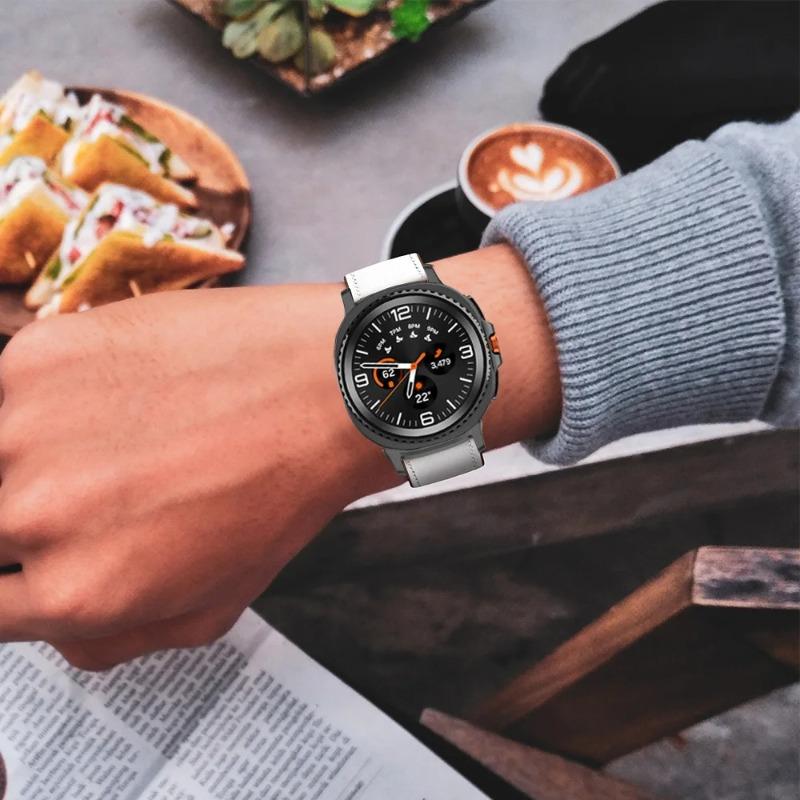 Премиальный кожаный ремешок для Samsung galaxy watch 8 40мм 44мм Деловой ремешок для galaxy watch 8 classic 46мм Браслет для умных часов