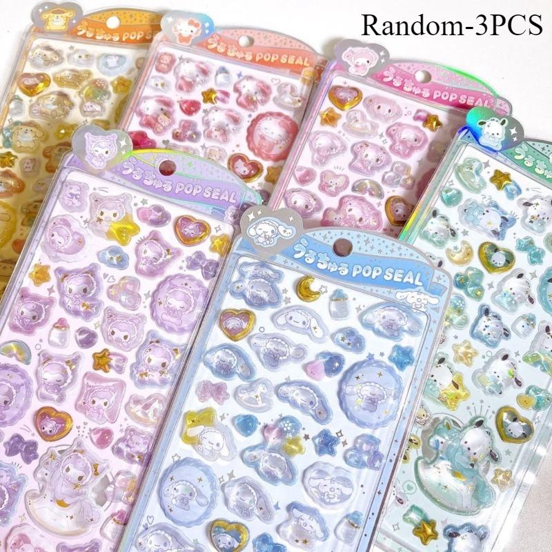 Новый!  Наклейки Kuromi Cinnamoroll My Melody 3D Желейные Наклейки Kawaii Декор Наклейки для Чехла Телефона DIY