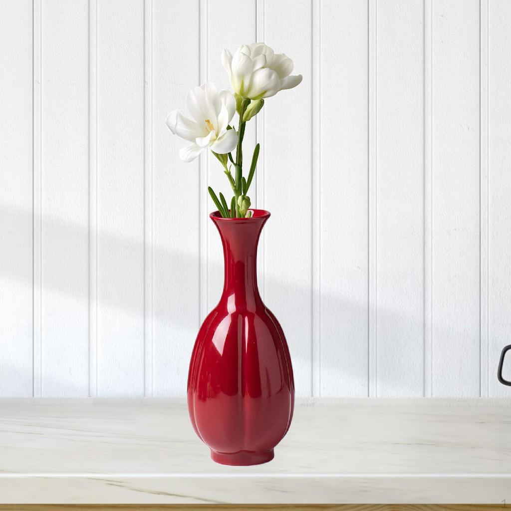 Красная керамическая ваза с высоким бутоном, декоративный цветок для офиса, камин на годовщину