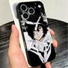 Мягкий чехол для телефона Bungo Stray Dogs Дазай для iPhone 16 16E 17 Air 15 Pro Max 14 Plus 13 Mini 11 12 7 Черная задняя крышка