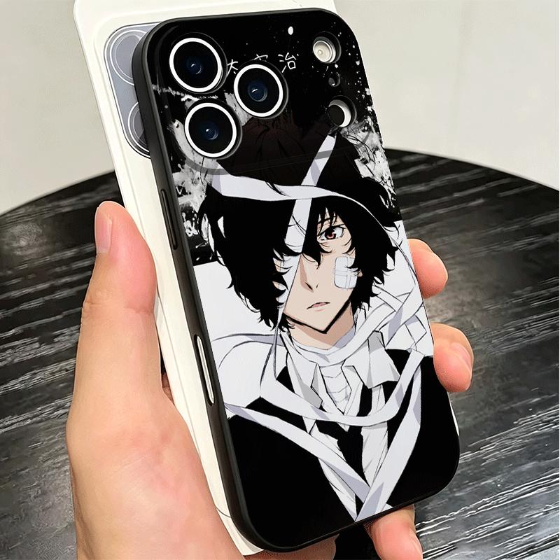 Мягкий чехол для телефона Bungo Stray Dogs Дазай для iPhone 16 16E 17 Air 15 Pro Max 14 Plus 13 Mini 11 12 7 Черная задняя крышка