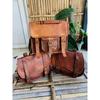 Goat Leather Messenger Satchel Motorcycle Handmade Brown Bag.  ( Free Gift Handbag Brown Size - 11 X 9 X 3 In )