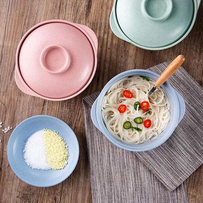 Миски для лапши быстрого приготовления с крышками Миски для супа и риса Контейнеры для еды в японском стиле для студентов Здоровая кухонная миска Посуда