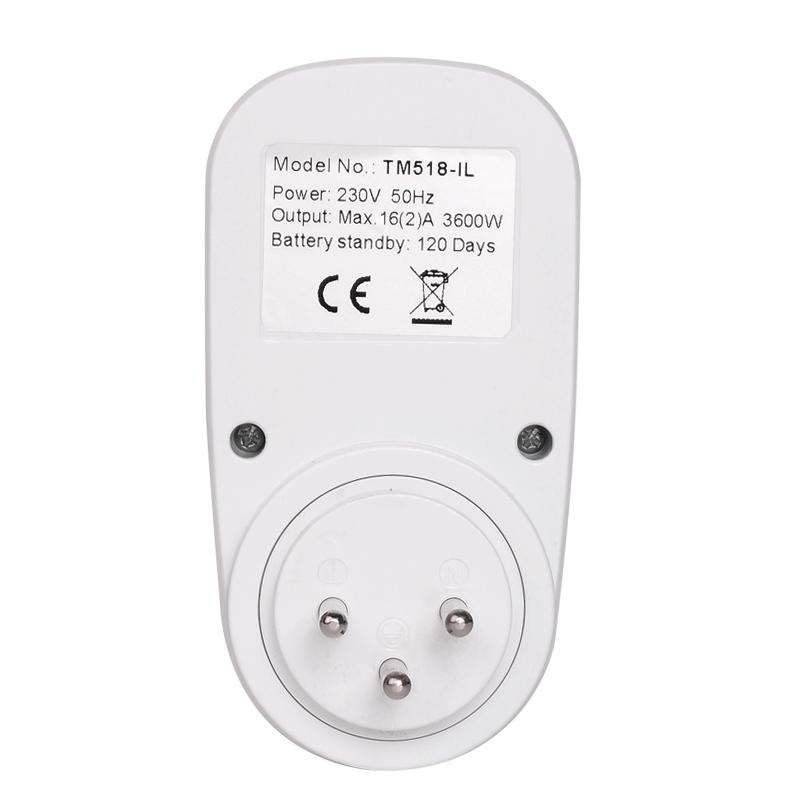 SINOTIMER Israel Plug Digital Weekly Programmable Electrical Wall Plug-in Power Socket Timer Switch Outlet Time Clock 220V3
