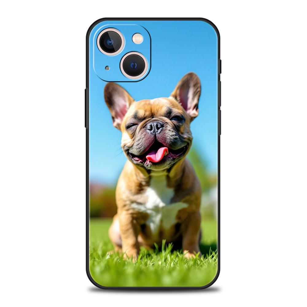 Роскошный мягкий чехол из ТПУ для iPhone 17 Air 16E 16 11 15 14 Pro MAX 12 13 7 8 Plus X XR XS SE 2022 Чехол с изображением французского бульдога Собака Питомец