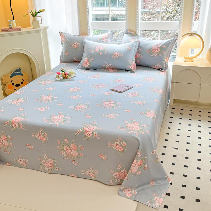 100% Cotton Flat Sheet Floral Style Bedsheet Skin-friendly Bed Linen Sabanas Para Cama Home Bed Flat Sheets (No Pillowcase)