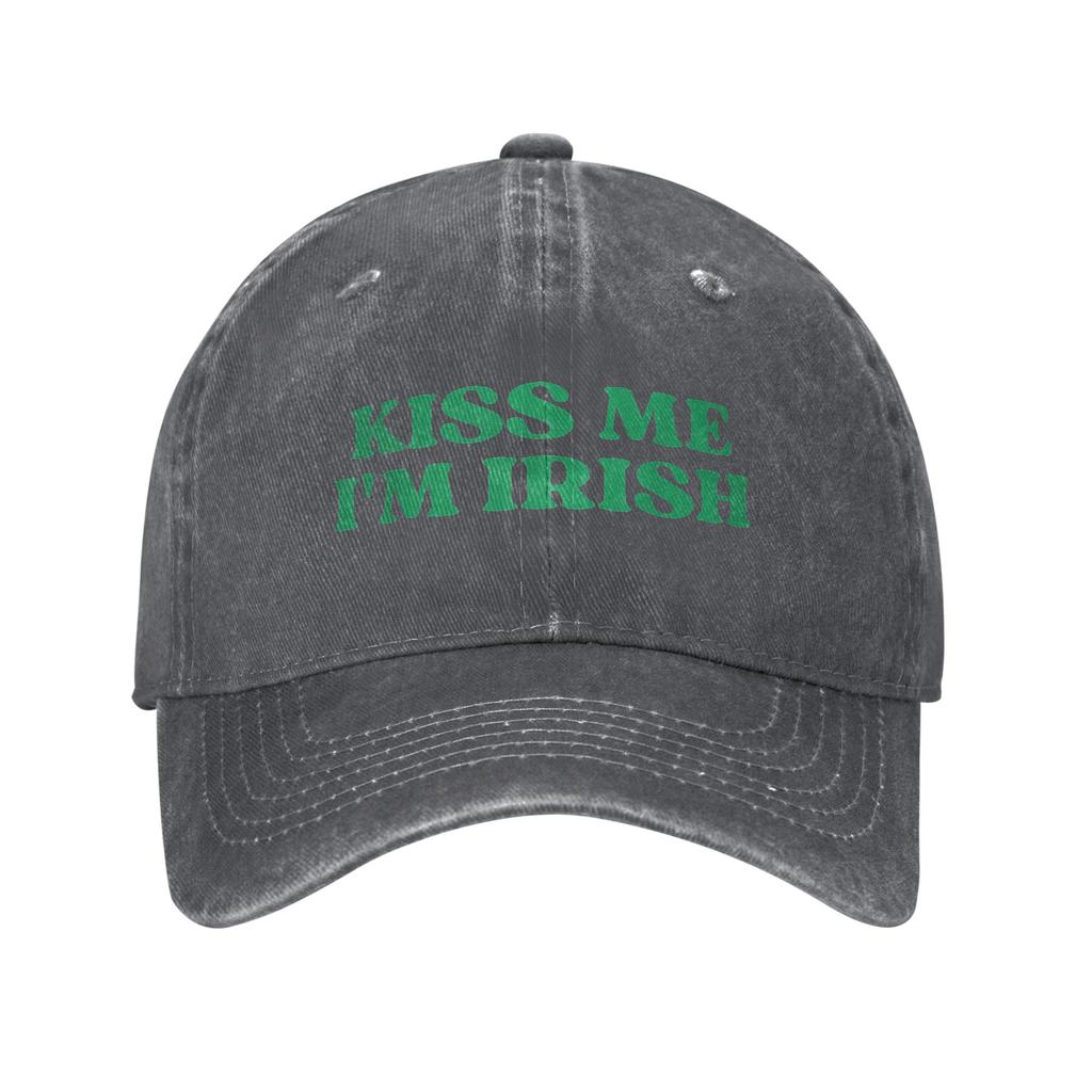Kiss Me Im Irish St Patricks Day Irish Sun Baseball Cap FeUnisex Unisex Washed Hats Sunscreen Baseball Caps Birthday Gift