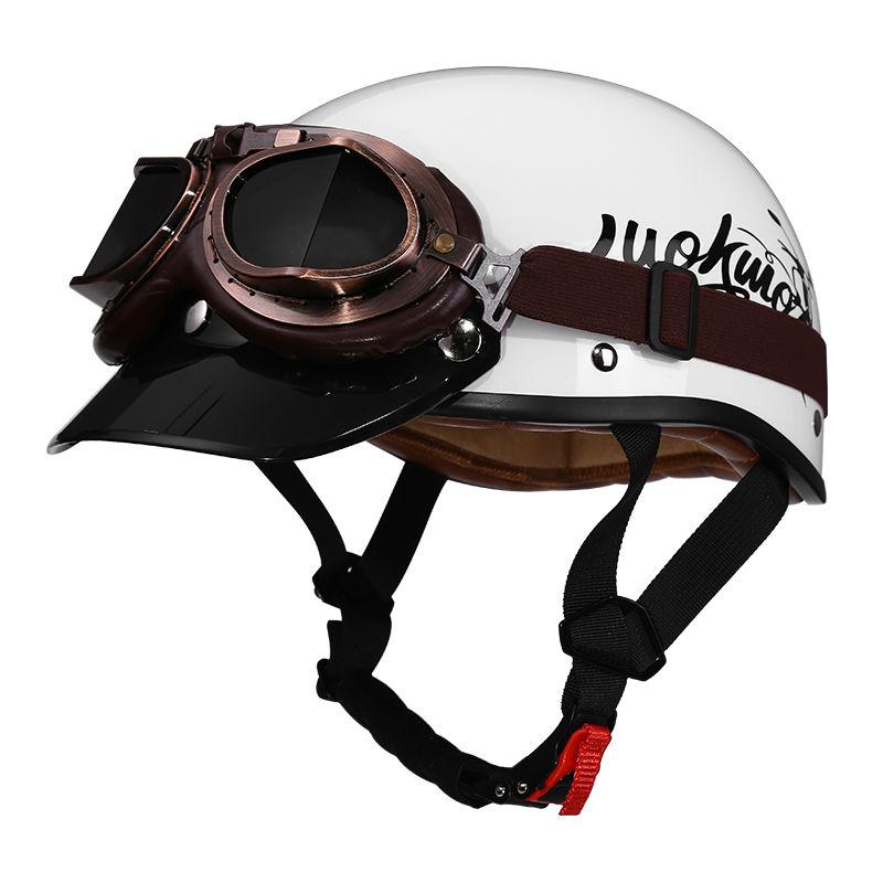 Retro Motorcycle Helmet, Men's Four Season Pedal Cruising Scoop Helmet, Safety Helmet, Women's Electric Half Helmet