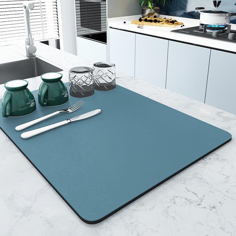Quick-Dry Absorbent Coaster & Drain Pad for Kitchen Countertops