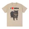 Funny Meme Spinning Cat I Love Oiia Tshirt Harajuku Fashion Short Sleeve Casual Loose Clothing Print T Shirts Streetwear Unisex