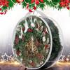 Round Wreath Storage Bag PVC Wreath Zippered Container Practical Garlands Storage Bag  for Home