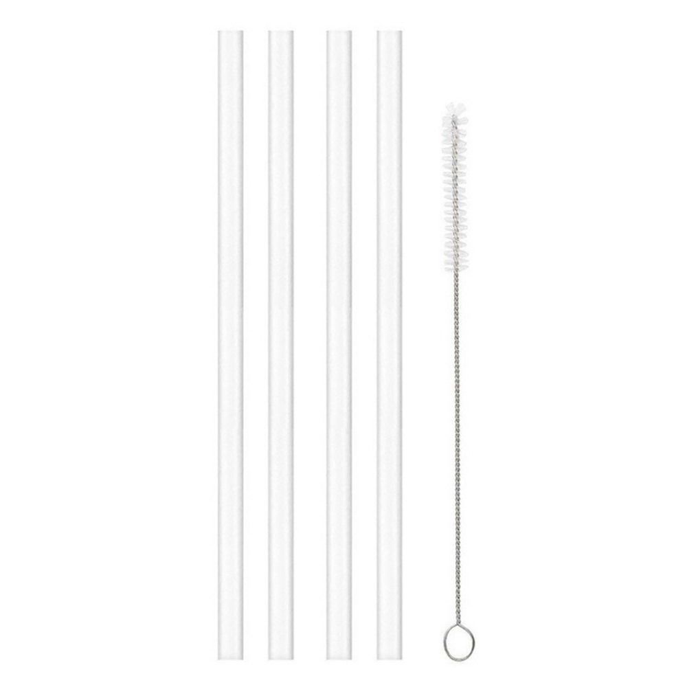 1Sets Drinking Plastic Straws with Brush Replacement Straw Durable Cup Straw