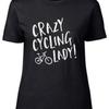 Crazy Cycling Lady Fitted Daunisex Frauen T Shirt Vintage Casual Unisex Streetwear Stretched Stylish Top For Everyday Wear
