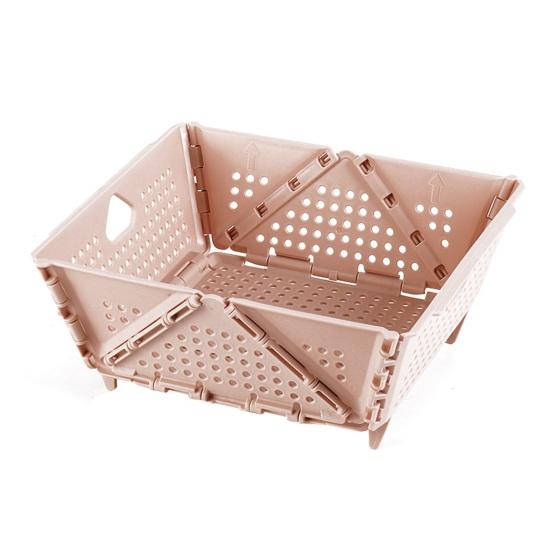 PP Folding Drain Basket Fast Draining Hygienic Space-saving Desktop Fruit Storage Basket for Kitchen Sink