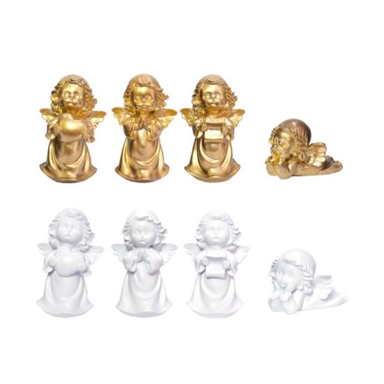 Little Angel Statue Resin Cherub Figurine Praying Angel Sculpture for Home Office Shelf Desktop Cabinet Decoration