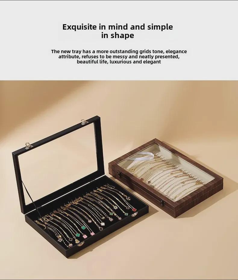 Роскошная бархатная шкатулка для демонстрации ювелирных изделий: ожерелий, браслетов и цепочек