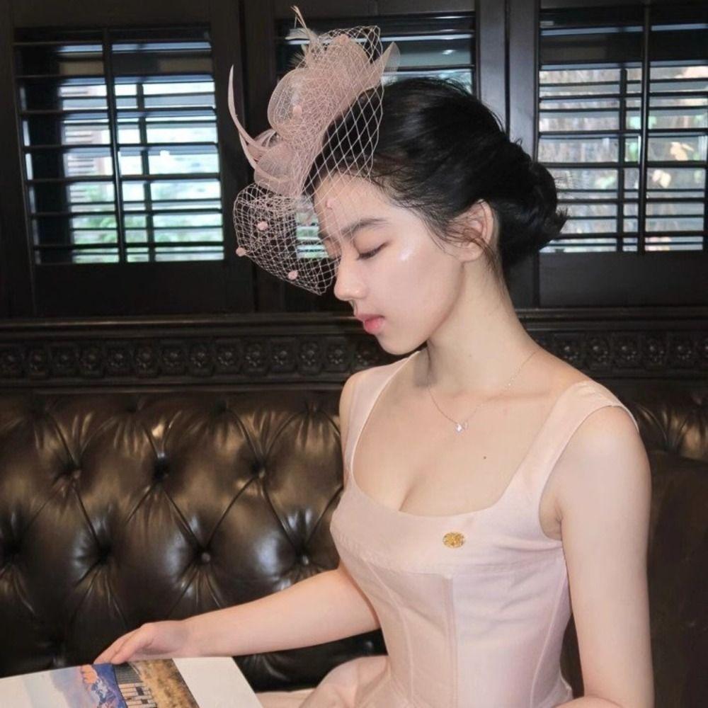 Свадебная повязка на голову в французском стиле, свадебная сетчатая фата, закрывающая лицо, фата невесты, повязка для волос, аксессуары для волос