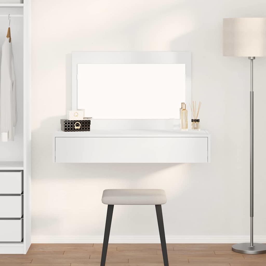 Makeup Table with Drawers White 100 x 40 x 70 cm Engineered Wood