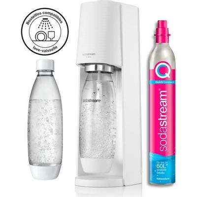 Машина для газировки и газированной воды SODASTREAM - TERRA Белая - 2 бутылки, пригодные для мытья в посудомоечной машине - 1 газовый баллон 60 л
