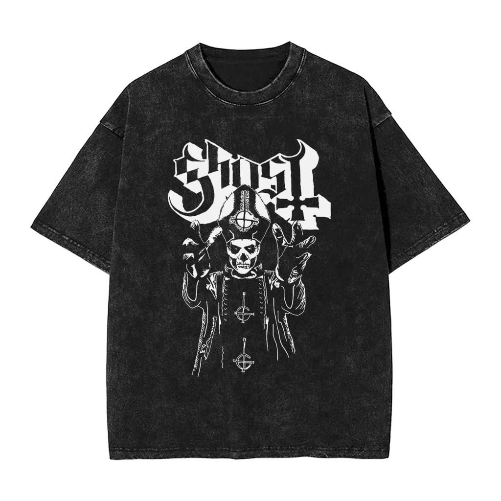 Retro Style Scarious Ghost Band T-Shirt Harajuku T Shirts Short Sleeves Tops Summer Cotton O Neck Oversized Clothes