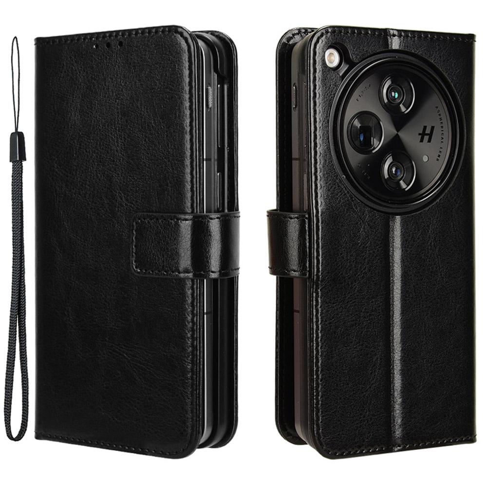 For Oppo Find N3 5G/OnePlus Open Wallet Case Folio Flip PU Leather Cover Crazy Horse Texture