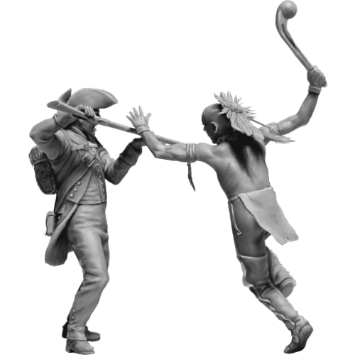 Master Box 1/35 Scale Indian Series No. 7 Mohawk and British Soldiers, 18th Century, 4-Piece Plastic Model Kit (MB35236)