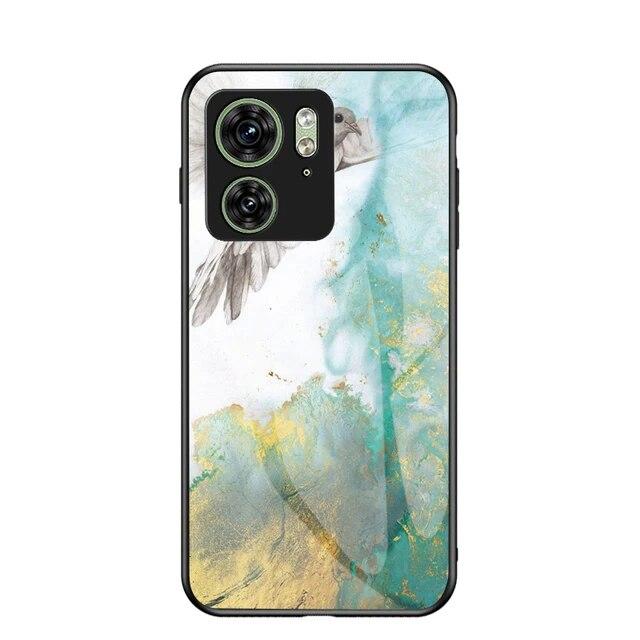 For MOTOROLA MOTO Edge 40 Neo Gradient Painted Tempered Glass Phone Case For Moto Edge 30 Ultra Lens Protection Shockproof Back Cover