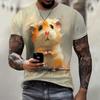 Men's 3D Animal Mouse Printed T-shirt Summer Fashion Casual Outdoor Sports Fitness Round Neck Short Sleeved Men's Shirt Clothing